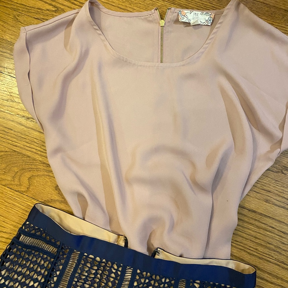 Pink Rose Soft Blush Women's Blouse